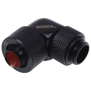 Alphacool 13/10 Compression Fitting 90degree Rotary G1/4 - Deep Black