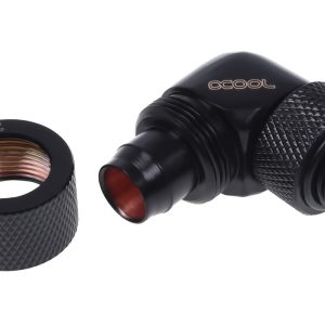 Alphacool 13/10 Compression Fitting 90degree Rotary G1/4 - Deep Black