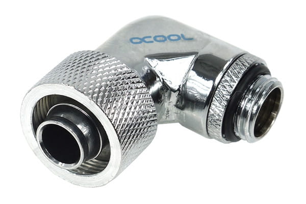 Alphacool 16/10 Compression Fitting 90degree Rotary G1/4 – Chrome