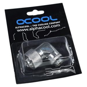 Alphacool 16/10 Compression Fitting 90degree Rotary G1/4 - Chrome