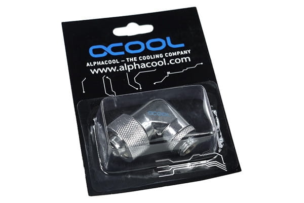 Alphacool 16/10 Compression Fitting 90degree Rotary G1/4 - Chrome