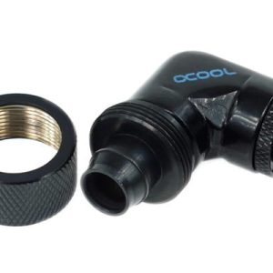 Alphacool 16/10 Compression Fitting 90degree Rotary G1/4 - Deep Black