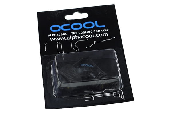 Alphacool 16/10 Compression Fitting 90degree Rotary G1/4 - Deep Black