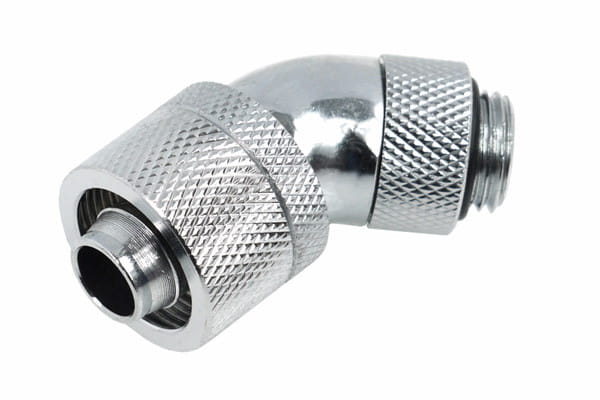 Alphacool 16/10 Compression Fitting 45degree Rotary G1/4 – Chrome