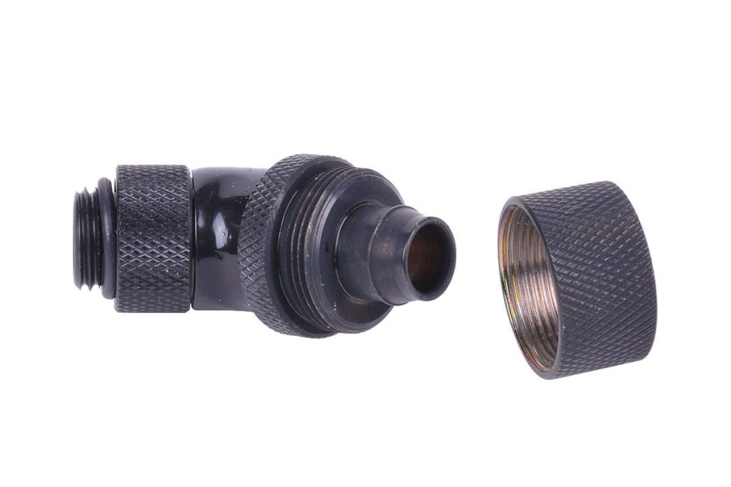Alphacool 16/10 Compression Fitting 45degree Rotary G1/4 - Deep Black : image 3