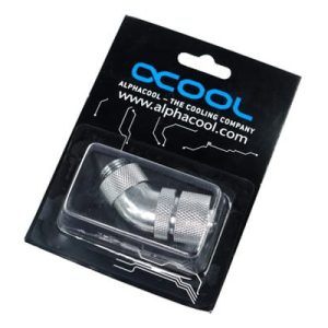 Alphacool HF 13/10 Compression Fitting 45degree Rotary G1/4 - Chrome