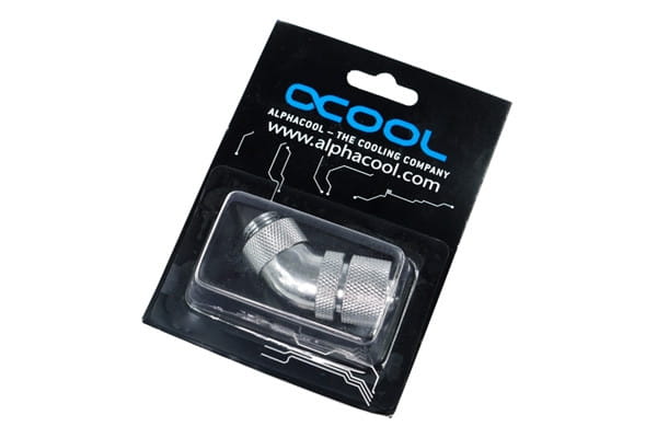 Alphacool HF 13/10 Compression Fitting 45degree Rotary G1/4 - Chrome