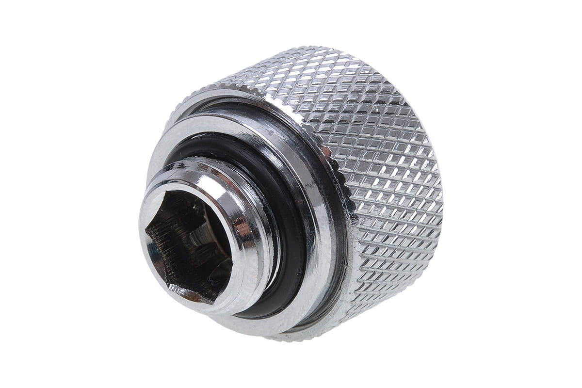 Alphacool HT 13mm HardTube Compression Fitting G1/4 for for rigid tubes - knurled - Chrome : image 2