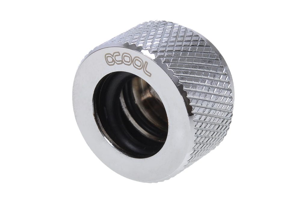 Alphacool HT 13mm HardTube Compression Fitting G1/4 for for rigid tubes - knurled - Chrome : image 1