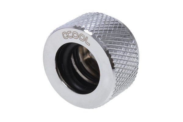 Alphacool HT 13mm HardTube Compression Fitting G1/4 for for rigid tubes – knurled – Chrome
