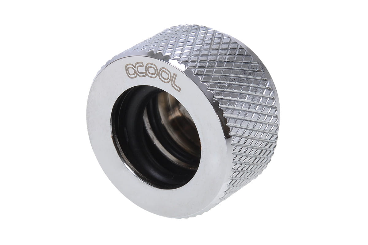 Alphacool HT 13mm HardTube Compression Fitting G1/4 for for rigid tubes - knurled - Chrome : image 1