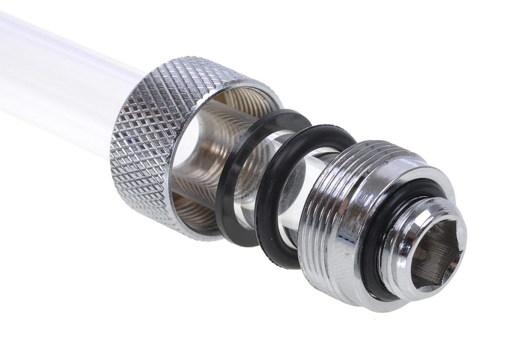Alphacool HT 13mm HardTube Compression Fitting G1/4 for for rigid tubes - knurled - Chrome : image 4