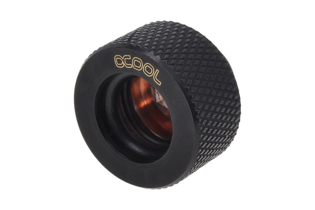 Alphacool HT 13mm HardTube Compression Fitting G1/4 for rigid tubes - knurled - Deep Black : image 1