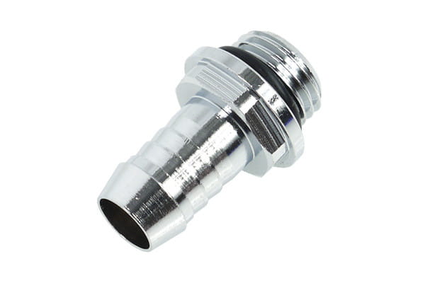 Alphacool 10mm (3/8inch) barbed fitting G1/4 Fatboy – Chrome