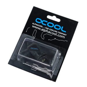 Alphacool 13mm (1/2inch) barbed fitting 90degree Rotary G1/4 with O-Ring - Deep Black