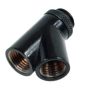 Alphacool Y-connector 45degree - G1/4 Rotary - 2x Female- 1x Male - Deep Black