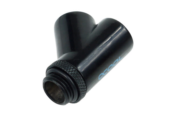 Alphacool Y-connector 45degree - G1/4 Rotary - 2x Female- 1x Male - Deep Black