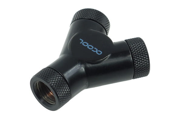 Alphacool Y-connector – G1/4 Rotary – 3x Male – Deep Black