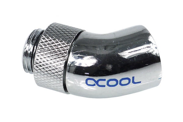 Alphacool Rotary 45degree - G1/4 Male to G1/4 Female - Chrome
