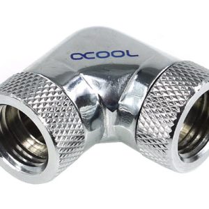 Alphacool L-connector 90degree - G1/4 Rotary - 2x Male - Chrome