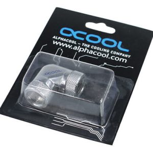 Alphacool L-connector 90degree - G1/4 Rotary - 2x Male - Chrome