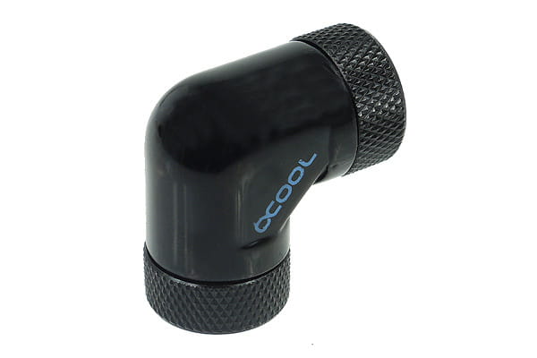 Alphacool L-connector 90degree - G1/4 Rotary - 2x Male - Deep Black