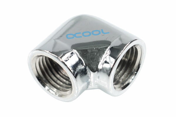 Alphacool L-connector G1/4 Male to G1/4 Female – Chrome