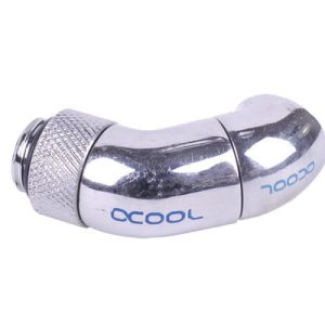 Alphacool angled adaptor double 45degree Rotary G1/4inch Male to G1/4inch Male - Chrome