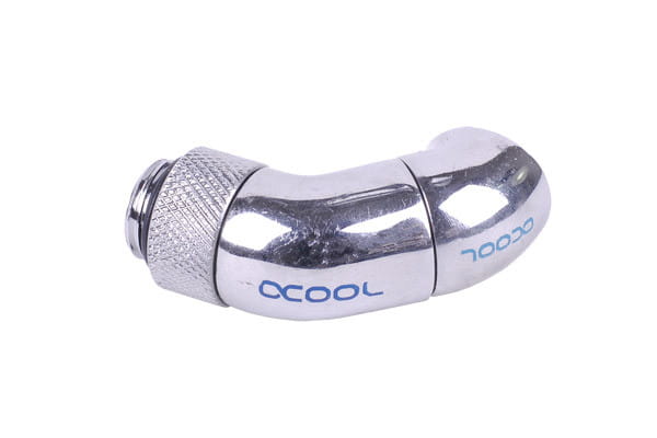 Alphacool angled adaptor double 45degree Rotary G1/4inch Male to G1/4inch Male - Chrome