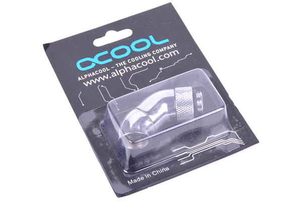 Alphacool angled adaptor double 45degree Rotary G1/4inch Male to G1/4inch Male - Chrome