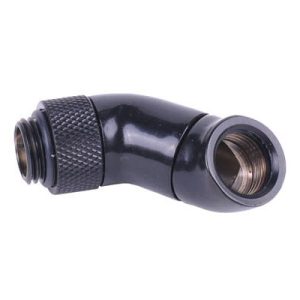 Alphacool angled adaptor double 45degree Rotary G1/4inch Male to G1/4inch Male - Deep Black