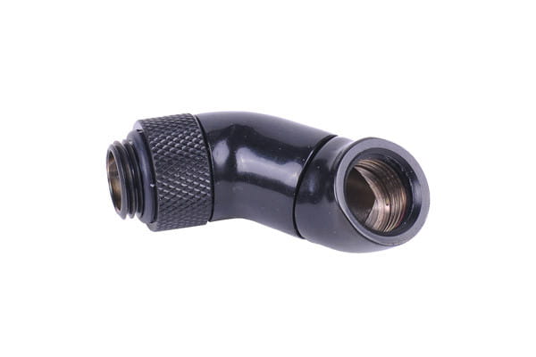 Alphacool angled adaptor double 45degree Rotary G1/4inch Male to G1/4inch Male - Deep Black