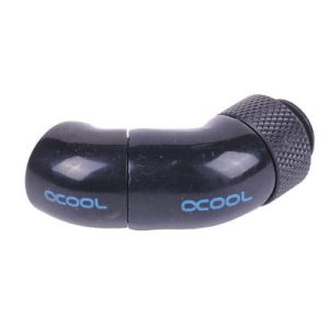 Alphacool angled adaptor double 45degree Rotary G1/4inch Male to G1/4inch Male - Deep Black