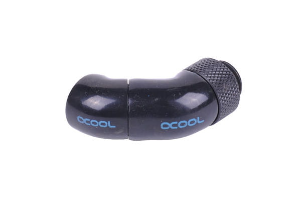 Alphacool angled adaptor double 45degree Rotary G1/4inch Male to G1/4inch Male - Deep Black