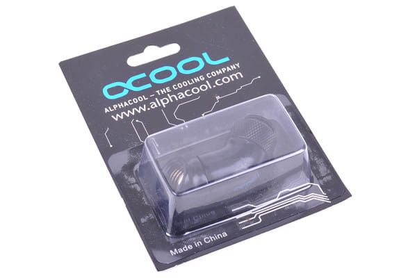 Alphacool angled adaptor double 45degree Rotary G1/4inch Male to G1/4inch Male - Deep Black