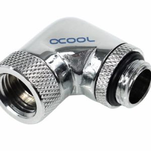 Alphacool angled adaptor 90degree Rotary G1/4 Male to G1/4 Female - Chrome