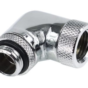Alphacool angled adaptor 90degree Rotary G1/4 Male to G1/4 Female - Chrome