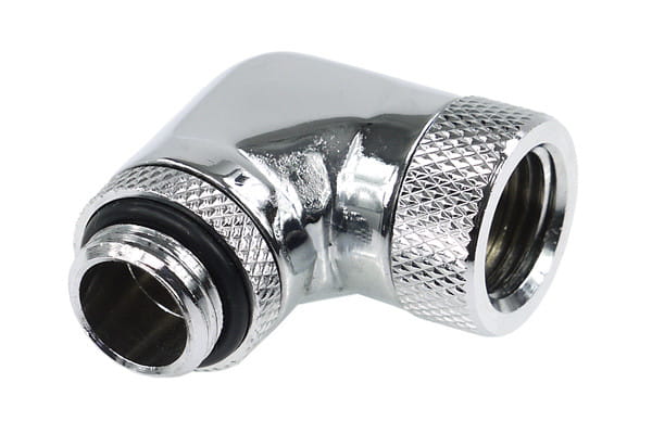 Alphacool angled adaptor 90degree Rotary G1/4 Male to G1/4 Female - Chrome