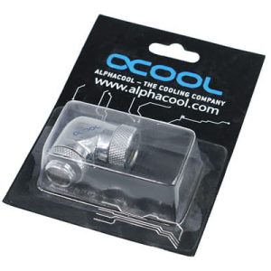 Alphacool angled adaptor 90degree Rotary G1/4 Male to G1/4 Female - Chrome