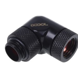 Alphacool angled adaptor 90degree Rotary G1/4 Male to G1/4 Male - Deep Black : image 1