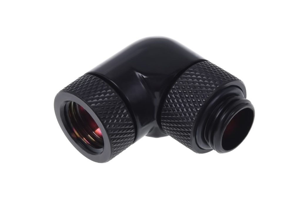 Alphacool angled adaptor 90degree Rotary G1/4 Male to G1/4 Male - Deep Black : image 2