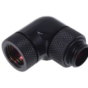 Alphacool angled adaptor 90degree Rotary G1/4 Male to G1/4 Male - Deep Black : image 2
