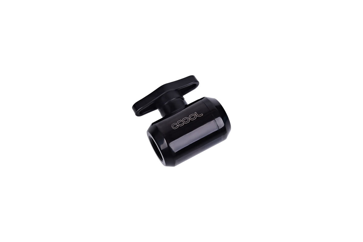 Alphacool Eiszapfen 2-way ball valve G1/4 - Deep Black : image 1