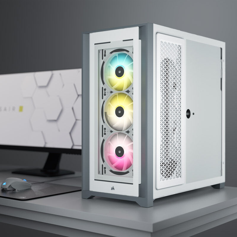 Corsair iCUE 5000X RGB Midi-Tower, Tempered Glass - white