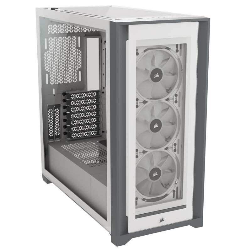 Corsair iCUE 5000X RGB Midi-Tower, Tempered Glass - white