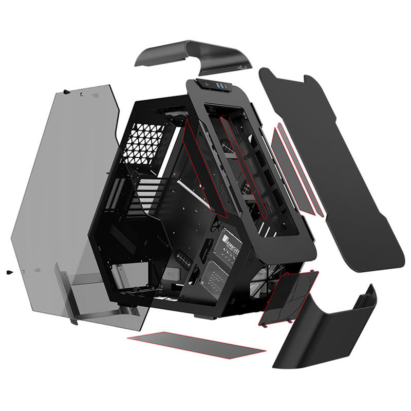Jonsbo TR03-A Showcase, Tempered Glass - black