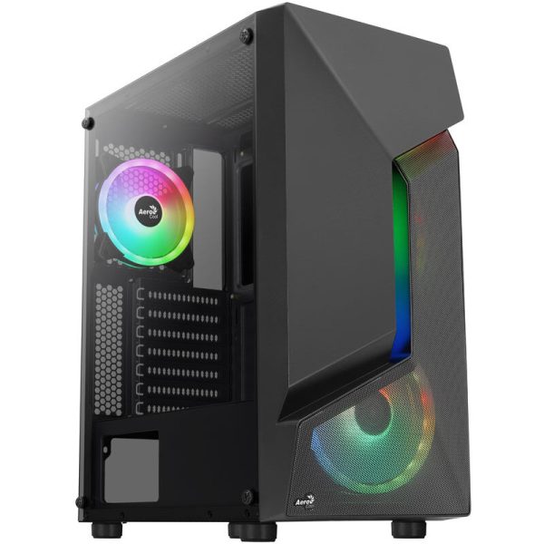 Aerocool Scape-G-BK-v3 Midi-Tower, Tempered Glass, ARGB – black