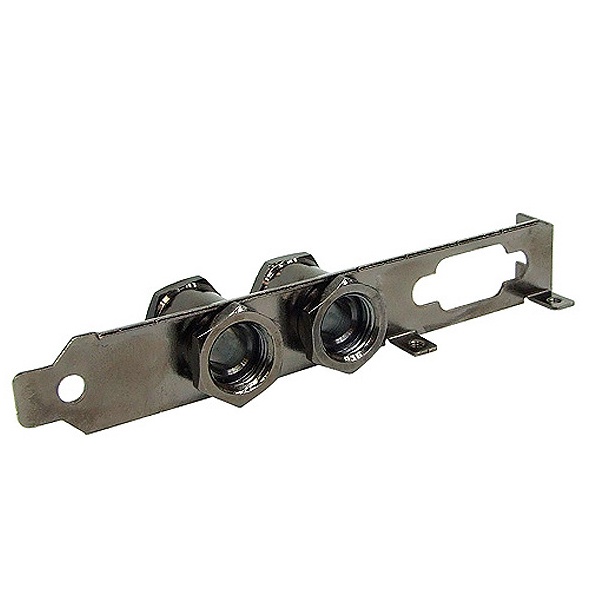 L-Bracket Pass Through with Dual G1/4 Socket Fittings - Black Nickel : image 2