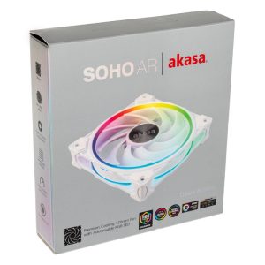 Akasa SOHO AR Addressable RGB Fan, white - 120mm
