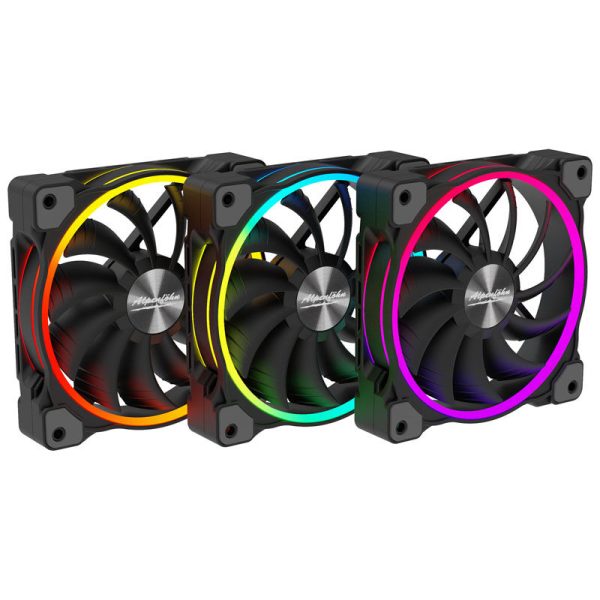 Alpenfohn 120mm Wing Boost 3 ARGB High Speed PWM Fan, Triple – Black